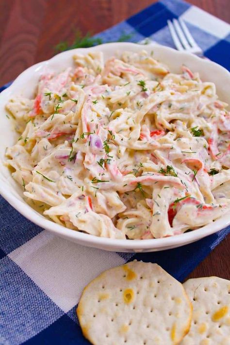 Cajun Crab Salad Recipe, Cajun Crab Salad, Best Crab Salad Recipe, Crab Meat Salad Recipe, Crab Meat Salad, Crab Pasta Salad, Seafood Delight, Crab Pasta, Crab Salad Recipe