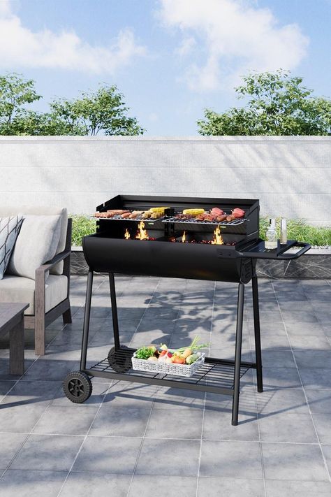 Garden Sanctuary, Rooftop Design, Grill Set, Barbecue Tools, Charcoal Bbq, Clean Cooking, Bbq Smokers, Patio Heater, Charcoal Grill