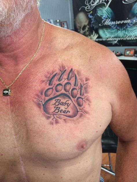 Bear paw tattoo Bear Paw Tattoo, In Memory Tattoo, Pride Tattoo Ideas, Tattoo Bills, Dad Tattoo Ideas, Bear Claw Tattoo, Beer Tattoo, Bear Paw Tattoos, Mommy Daughter Tattoos