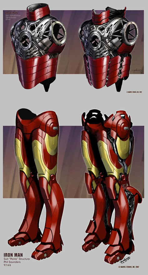 Iron Man suit design by Phil Saunders Iron Man Suit Design, Iron Man Costume, Iron Man Cosplay, Ironman Costume, Film Marvel, Iron Man Wallpaper, Iron Man Art, Iron Man Suit, Iron Man Armor