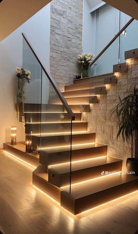 Staircase Design Modern, Stair Riser, Interior Design Your Home, Dream Life House, Home Stairs Design, Modern Staircase, House Stairs, Luxury Homes Dream Houses, Dream House Interior