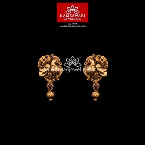 Gold Studs Earrings Indian Antiques, 6 Grams Gold Earrings, Simple Earrings Gold Indian, 5 Grams Gold Earrings, Jewellers Shop, Kameswari Jewellers, Gold Earrings For Kids, Small Earrings Gold, Temple Jewellery Earrings