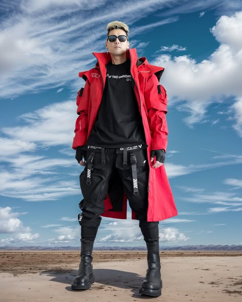 Cyberpunk Outfit Men, Cyberpunk 2077 City, World Tattoos, Cyberpunk Men, Casual Techwear, Fabric Of The Universe, Cyberpunk Outfit, Streetwear Cyberpunk, Bike Gang