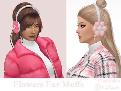 The Sims Resource - Flowers Ear Muffs Ts4 Earmuffs, Sims Accessories, Sims 4 Sims, Sims 4 Cheats, Sims 4 Piercings, Leather Tights, Cc Sims4, Sims 4 Teen, Sims 4 Toddler