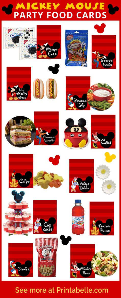 Mickey Mouse Party Games, Mickey Mouse Party Food, Clubhouse Sandwich, Mickey Mouse Food, Mickey Mouse Clubhouse Cake, Printable Party Games, Mickey Mouse Birthday Decorations, Party Essen, Mickey 1st Birthdays