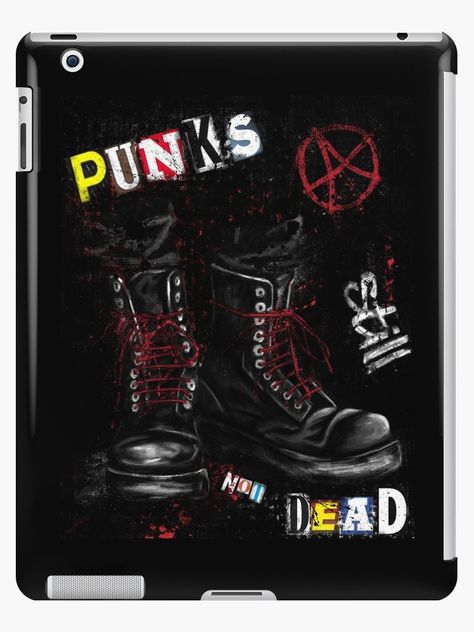 Punk's still not dead - iPad case by Nadia Chevrel Spider Punk Outfit Ideas, Punk Background Wallpapers, Punk Art Style, Punk Rock Anime, Punk Background, Punk Symbols, Punk Rock Art, Punk Rock Aesthetic, Art Punk