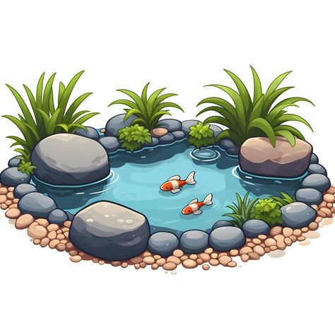 Pond Cartoon, Pond Drawing, Drukarka 3d, Pond Painting, Desain Buklet, Garden Drawing, Flower Art Drawing, Graphic Design Photoshop, Art Painting Gallery