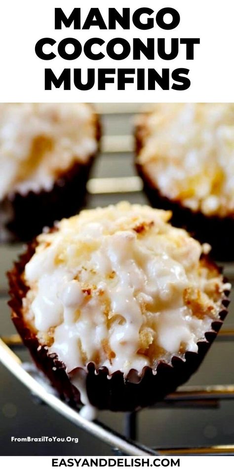 Moist Chocolate Chip Muffins, Homemade Muffins Recipe, Mango Muffins, Easy Muffin Recipes, Coconut Snacks, Coconut Muffins, Snack On The Go, Streusel Muffins, Simple Muffin Recipe