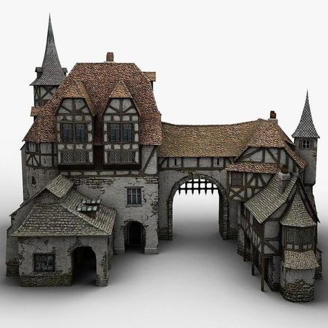 Parkitect Ideas, Medieval Warehouse, Case Minecraft, Planet Coaster, Fantasy Town, Minecraft Castle, Minecraft Medieval, Medieval Village, Medieval Houses