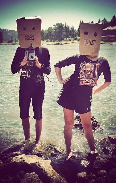 :) Paper Bag Photoshoot, Robot Photoshoot, Love Quinn, Olivia Bee, Awesome Costumes, Digital Photography Lessons, Two Face, Party Rock, Brown Paper Bag