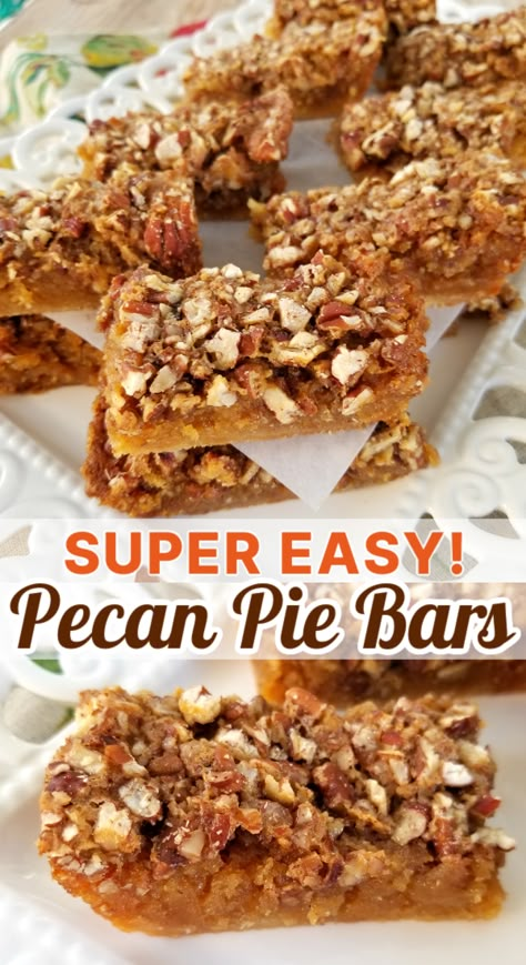 Super Easy Pecan Pie Bars, Easiest Pecan Bars Ever, Easy Pecan Pie Bars Cake Mixes, Cake Mix Pecan Bars, Keto Pecan Pie Bars Easy, Easy Pecan Bars Recipe, Pecan Bars With Cake Mix Crust, Easy Pecan Bars Simple, Pecan Cookie Bar Cake