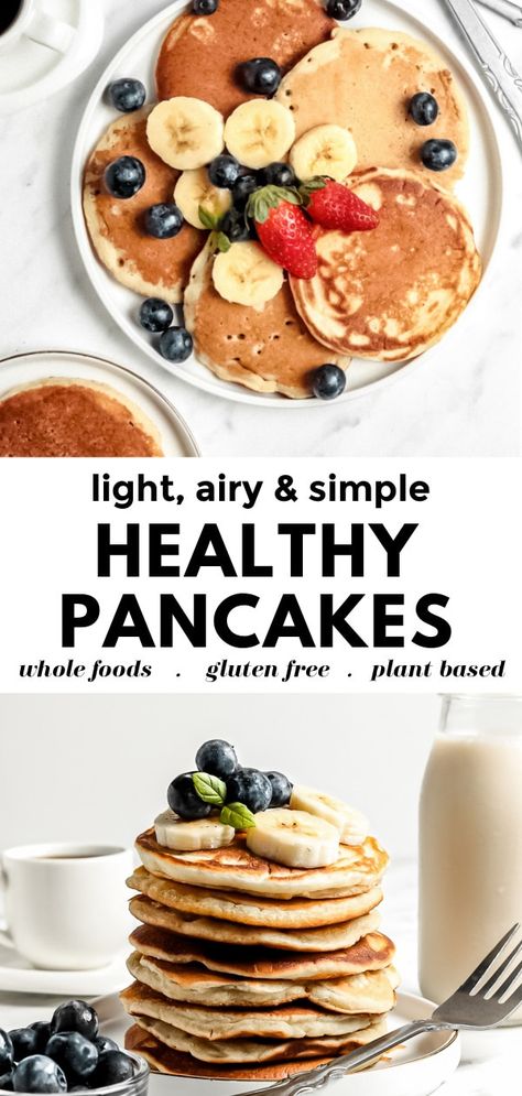 Learn how to make one of the best healthy pancakes recipes that is super simple, airy, and delicious! These vegan cassava and almond flour pancakes are so easy, and made with whole foods. They are gluten free, dairy free, and made with no eggs so are great for those with allergies too! Cassava Pancakes, Cassava Flour Pancakes, Pancakes Almond Flour, Plant Based Pancakes, Basic Pancake Recipe, Almond Pancakes, Vanilla Extract Recipe, Vegan Pancake Recipes, Almond Flour Pancakes