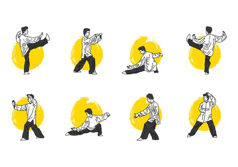 Tai Chi Pose Vector Tai Chi Poses, Tai Chi Moves, Kung Fu Hustle, Tai Chi For Beginners, Kids Mma, Tai Chi Exercise, Tai Chi Qigong, Black Widow Avengers, Shaolin Monks