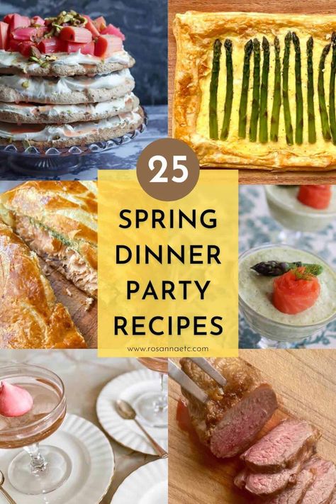 Top 25 Best Spring Dinner Party Recipes - Rosanna ETC Quick Spring Dinner, Spring Dinner Party Recipes, New Years Eve Dinner Party, Spring Appetizer, Spring Dinner Ideas, Spring Dinner Party, Bbq Pork Sandwiches, Spring Soiree, Party Recipe Ideas