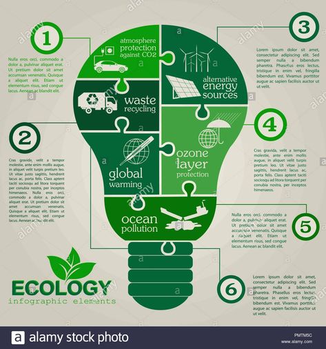 Download this stock vector: Environment, ecology infographic elements. Environmental risks, ecosystem. Template. Vector illustration - PMTM5C from Alamy's library of millions of high resolution stock photos, illustrations and vectors. Ecology Infographic, Save Energy Poster, Renewable Energy Design, Earth Awareness, Environmental Posters, Board Illustration, Infographic Examples, Recycling Facts, Scientific Poster