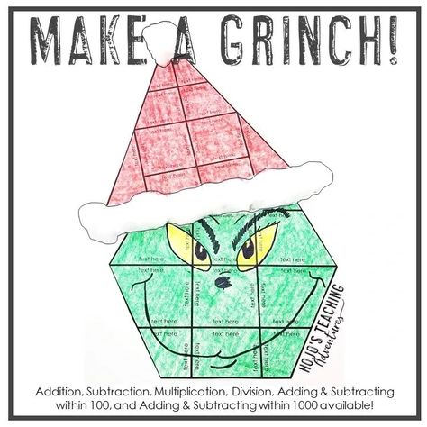 Grade 5 Christmas Crafts, Grinch Activities 2nd Grade, Grinch Day Activities 4th Grade, Grinch Activities For First Grade, Grinch Day Activities 3rd Grade, Grinch Day At School Activities, Classroom Holiday Activities, The Grinch Classroom Activities, Christmas Activities For Elementary