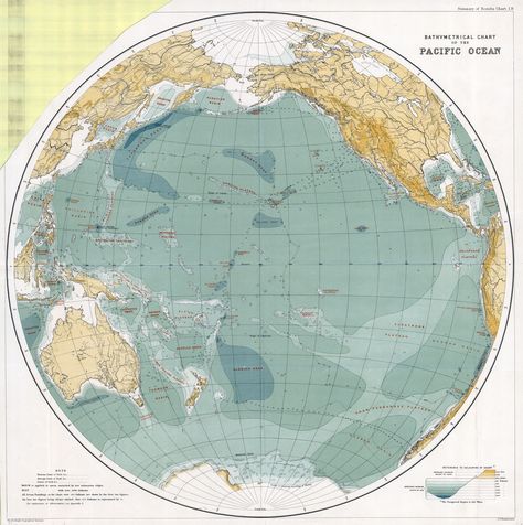 1895 Bathymetric chart of the Pacific Ocean Pacific Ocean Map, Pacific Map, Pacific Ocean Blue, Sea Map, Blue Map, Hey Man, The Pacific Ocean, Old Maps, Vintage Maps