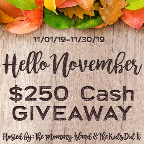 ***Ends 11/30/19, 18+, WW*** Welcome to the $250 Cash Hello November Giveaway Event! To celebrate your November, I've partnered with some fantastic bloggers to bring you this mega $250 #giveaway! One winner will have the option of choosing between PayPal Cash OR a Gift Card of choice, and it's open worldwide. What will you choose? Enter on the blog post and good luck! November Giveaway, Thanksgiving Is Coming, Southern Mom, Contests Sweepstakes, Hello November, Paypal Cash, Holiday Guide, Giveaway Contest, Coffee Addict