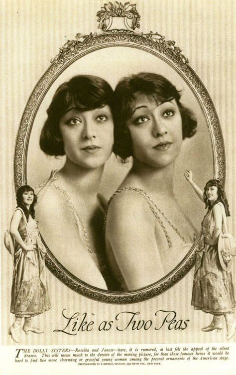 Dolly Sisters, Ziegfeld Follies, Ziegfeld Girls, The 20s, Silent Film Stars, Crazy Day, Anything Goes, Roaring 20s, Silent Film