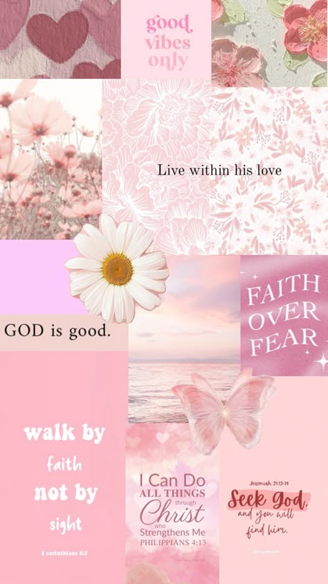 Christian wallpaper Christian Collage Wallpaper, Wallpaper Christian Aesthetic, Wallpaper Christian, Pink Christian, Christian Iphone Wallpaper, Catholic Wallpaper, Christian Quotes Wallpaper, Iphone Wallpaper Classy, Girl Background