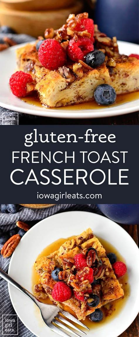 Gluten Free French Toast Casserole, Make Ahead French Toast, French Toast Brunch, Gluten Free Brunch Recipes, Gluten Free French Toast, Healthy Brunch Recipes, Gf Breakfast, Breakfast For A Crowd, Brunch Casserole