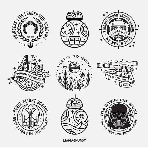 Start Wars by @liamashurst<br><br>Don't forget to share your work with Star Wars Design, Star Wars Drawings, Star Wars Tattoo, May The 4th, Diy Tattoo, Star Wars Party, Star Wars Poster, Design Tattoo, Star Tattoos