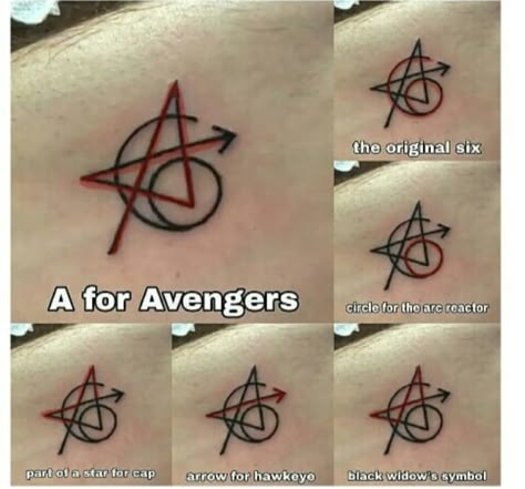 The Original Avengers, Avengers Tattoo, Original Six, Marvel Tattoos, Disney Tattoo, Original Tattoos, Matching Tattoo, Avengers Memes, Marvel Funny