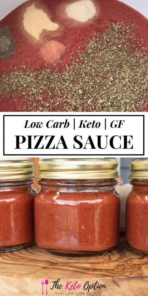 Keto Pizza Sauce | Enjoy this delicious low carb sauce that doubles as a marinara sauce! | Keto sauce | Keto diet | low carb marinara | Visit trinakrug.com/keto-recipes Keto Reseptejä, Keto Pizza Sauce, Keto Sauce, Low Carb Marinara, Keto Sauces, Low Carb Sauces, Keto Pizza, Low Carb Pizza, Keto Ideas