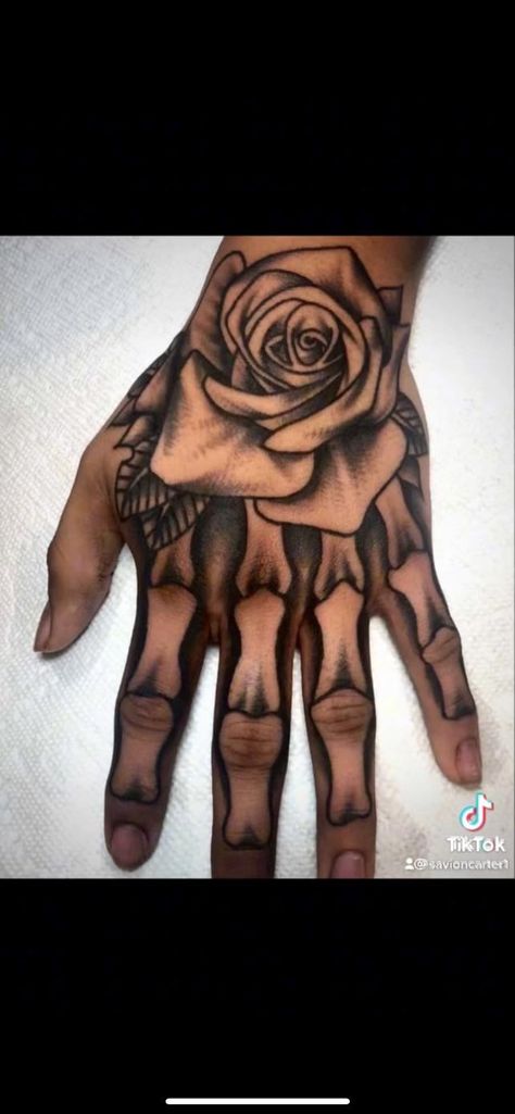 Upper Arm Tattoos For Guys, Hand Tatto, Skeleton Finger, Full Hand Tattoo, Cool Half Sleeve Tattoos, Rose Hand Tattoo, Skeleton Tattoos, Upper Arm Tattoos, Skeleton Hand Tattoo