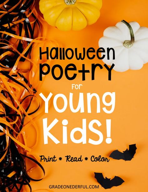 These Halloween poems with illustrations are perfect for K-3. Free instant download. Just print and go! Your kids will love them. Fall Poems For Kindergarten, Halloween Poems For Kindergarten, Fall Poems For Kids, Short Halloween Poems, Halloween Poems For Kids, Spooky Poems Vintage Halloween, Money Poem, Kindergarten Poems, Fall Classroom Activities