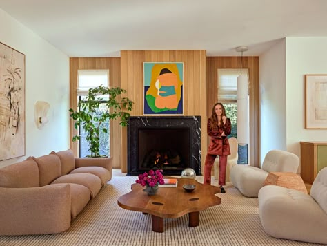 Sally Breer, Midcentury Eclectic, Victorian Era Homes, Bed Nook, Built In Bed, Custom Sectional, Oak Dining Chairs, A Aesthetic, Vibrant Art