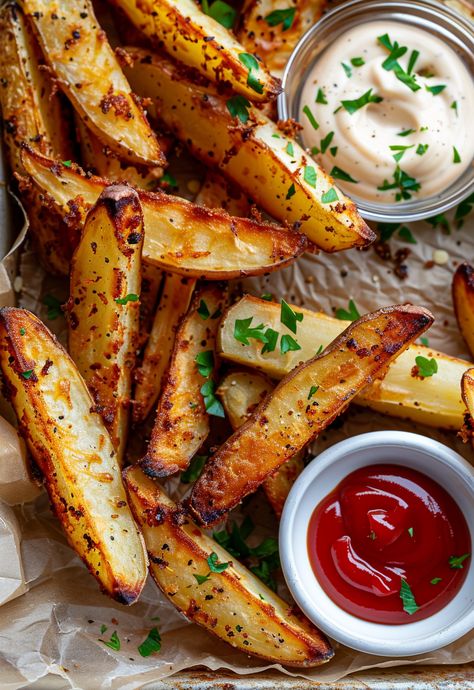 Learn How to Cook Air Fryer Potato Wedges Recipe For Free | Recipes You'll Love, Made Easy! Air Fryer Potato Wedges Recipe, Potato Wedges Air Fryer, Air Fryer Potato Wedges, Air Fryer Recipes Potatoes, Air Fryer Potatoes, Seasoned Potato Wedges, Trendy Recipes, Air Fryer Potato, Steak Bites Recipe