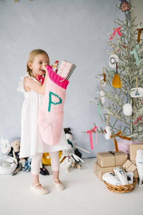 DIY Holiday Christmas Stocking Knitting Pattern for beginners — KYLA SOMETHING Christmas Stocking Knitting Pattern, Stocking Knitting Pattern, Fabric Dolls Tutorial, Christmas Stocking Tutorial, Knitted Stocking, Stocking Tutorial, Monogram Christmas Stocking, Beginner Knitting Pattern, Christmas Stockings Diy