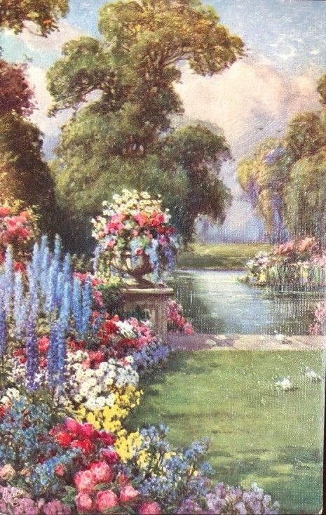 Im So Sorry, Nature Vintage, Historical Painting, Garden Painting, Arte Inspo, Painting Flowers, Wallpaper Art, Impressionist Art, Aesthetic Painting