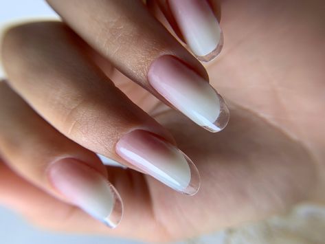 French Glass Nails Slim, French Glass Nails, Nails Slim, Slim Nails, French Glass, Easy Nails, Glass Nails, Beauty Nails, Simple Nails