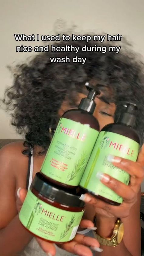 Y'all, get into how Monica experienced soft and voluminous hair ➿➿➿ with our Mielle Rosemary Mint collection 🌱 for #washday!! Oooohhh we love to see it sis!!! 💕 🌿 Infused with Biotin 🌿 NO NO’s: Parabens, Sulfates, Paraffins, Mineral Oil, DEA, Animal Testing 🌿 Rooted In Organic Ingredients 🌿 Supports Longer, Healthier Hair 🌿 Strengthens Hair 🌿 Improves Scalp Health 🌿 Invigorates Scalp If y'all wanna shop this collection 🍃 and more, be sure to shop at our website mielleorganics.com Mielle Rosemary Mint, Hair Journey Tips, Natural Hair Care Routine, Black Hair Growth, Mielle Organics, Hair Cosmetics, Natural Hair Routine, Natural Hair Growth Tips, Mint Hair