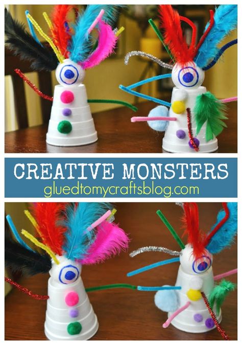 Styrofoam Foam Cup Creative Monsters - Kid Craft Monster Crafts For Kids, Storytime Crafts, Monster Craft, Monster Crafts, Styrofoam Cups, Vbs Crafts, Cup Crafts, Kid Craft, Daycare Crafts