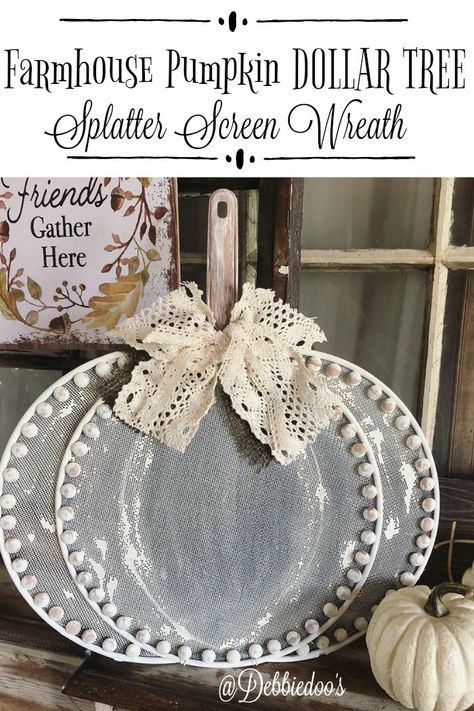 They are really cute pumpkin decoration Splatter Screen Pumpkin, Splatter Screens, Dollar Tree Fall, Shabby Tree, Pizza Pan, Diy Dollar Tree Decor, Fall Thanksgiving Decor, Fall Deco, Dollar Tree Decor