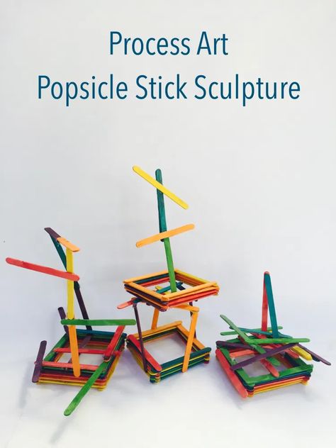 Popsicle Stick Sculpture, Stick Sculpture, Popsicle Stick Crafts For Kids, Sculpture Lessons, Craft Sticks, Creative Class, Art Curriculum, Kindergarten Art, Crafty Kids