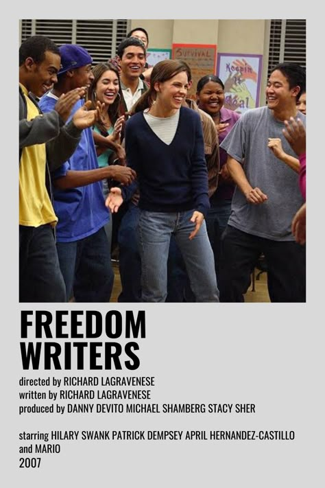 Freedom Writers Movie, Freedom Writers, Movie Character Posters, American Movies, Film Recommendations, Movies To Watch Teenagers, Movie Card, Iconic Movie Posters, Film Posters Minimalist