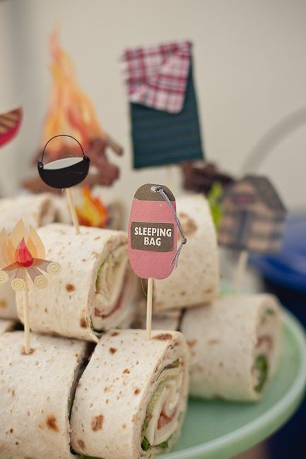 Camping Theme Baby Shower Camping Party Foods, Camping Baby Shower Theme, Camping Theme Birthday Party, Campfire Party, Camping Theme Birthday, Glamping Party, Camping Theme Party, Camping With A Baby, Camping Birthday Party