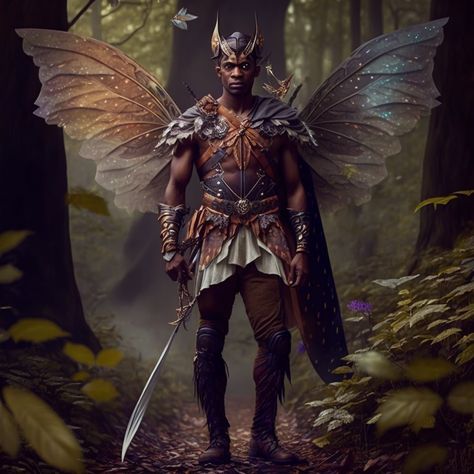 Dark Male Fairy, Male Fairy Art, Fae Masquerade, Male Faerie Art, Fae Party, Fairy Man, Black Fairies, Black Fae, Fairy King