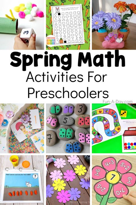 35+ Spring Math Activities for Preschool - Fun-A-Day! Spring Eyfs, Spring Activities For Preschoolers, Math Activities For Preschool, Spring Lesson Plans, Spring Math Activities, Spring Preschool Activities, Spring Arts And Crafts, Spring Lessons, Art Math