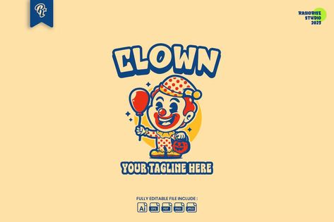 Clown Cartoon Get it now!! #logo #designlogo #logos #logodesign #logopremium #brand #branding #business #company #abstract #creative #mascot #designoflogo #thelogo #thedesign #logotemplate #print #logocompany #logoesport #logoanimal #logoabstract #envato #envatomarket #graphicriver #premiumdesign #creativemarket #freepik #shutterstock #behance #dribbble Clown Logo, Clown Cartoon, Branding Business, Cartoon Logo, Business Company, Mascot Design, Best Logo Design, Logo Design Template, Animal Logo