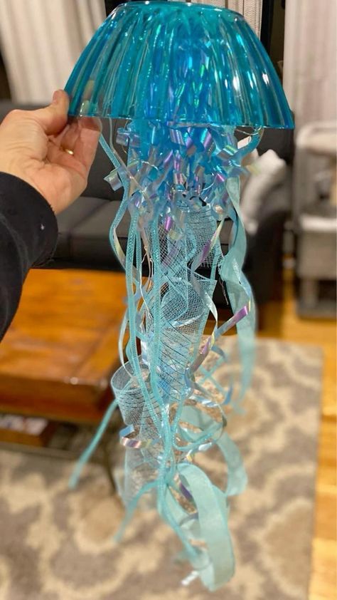 Jellyfish Trunk Or Treat, Deep Sea Trunk Or Treat, Mermaid Theme Party Decorations, Jellyfish Decorations Sea Theme, Diy Under The Sea Decorations, Vbs 2024 Scuba, Scuba Vbs Imagination Station, Sea Backdrop, Jellyfish Decor