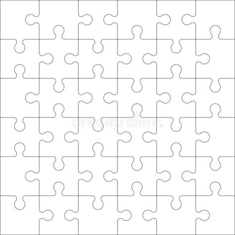 Puzzles blank template with square grid. Jigsaw puzzle 6x6 size with 36 pieces. Mosaic background for thinking game. royalty free illustration Puzzle Piece Template, Artistic Activities, Certificate Maker, Jigsaw Piece, Candy Bar Wrapper Template, Thinking Games, Square Grid, Templates Printable Free, Layout Template