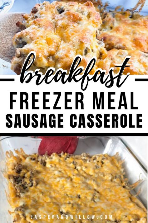 Easy Sausage Breakfast Casserole, Easy Sausage Casserole, Easy Breakfast Casserole Sausage, Using Crescent Rolls, Freezable Breakfast, Freezer Breakfast Meals, Sausage Casserole Recipes, Sausage Breakfast Casserole, Make Ahead Breakfast Casserole