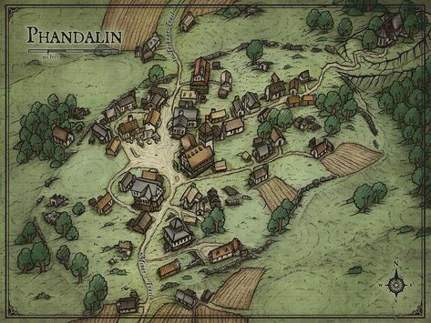 ArtStation - Phandalin, Maps On Fire Ipad And Pencil, Lost Mines Of Phandelver, Fantasy City Map, Village Map, Dnd World Map, Fantasy World Map, Dungeon Master's Guide, Tabletop Rpg Maps, Rpg Map