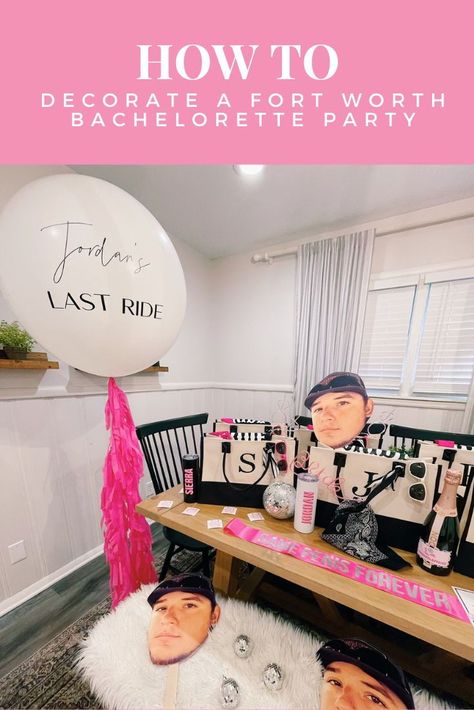 How to Decorate a Fort Worth Bachelorette Party Fort Worth Bachelorette Party, Fort Worth Bachelorette, Bachelorette Planning, Bride To Be Balloons, Bachelorette Party Weekend, Jumbo Balloons, Cowgirl Bachelorette, Bride To Be Sash, Last Ride