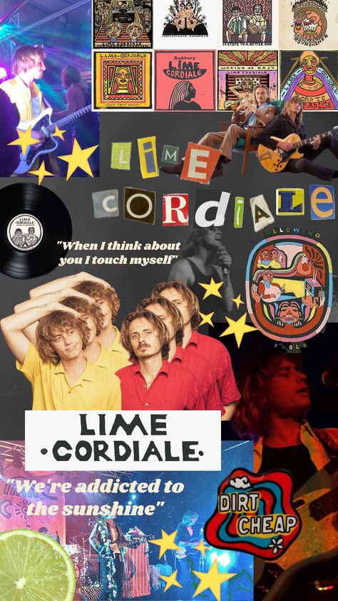 Lime Cordiale Wallpaper, Lime Cordiale Poster, Lime Cordiale, Collage Photos, Vinyl Collection, Dirt Cheap, Music Pics, Band Posters, Indie Rock